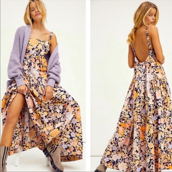 Free People Dresses & Skirts - Free People Park Slope Maxi Dress size small dark combo